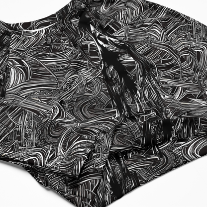 Long Sleeve Crop Top - Mesmeric Tangles