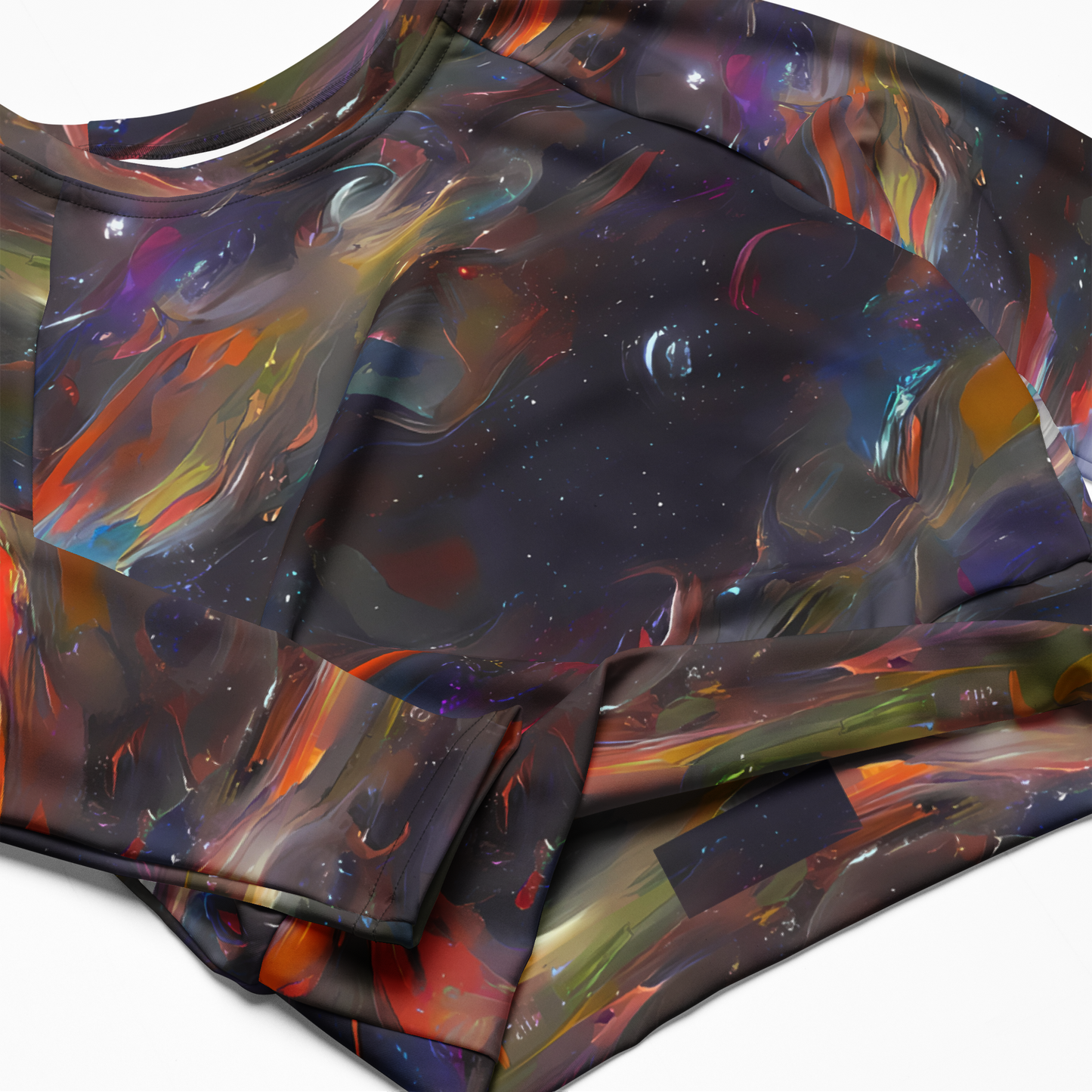 Long Sleeve Crop Top - Chromatic Flux