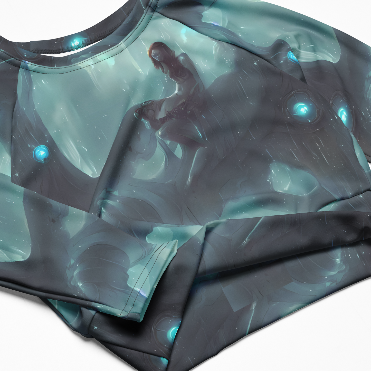 Long Sleeve Crop Top - Liquid Serenity