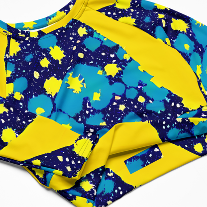 Long Sleeve Crop Top - Starburst Splash