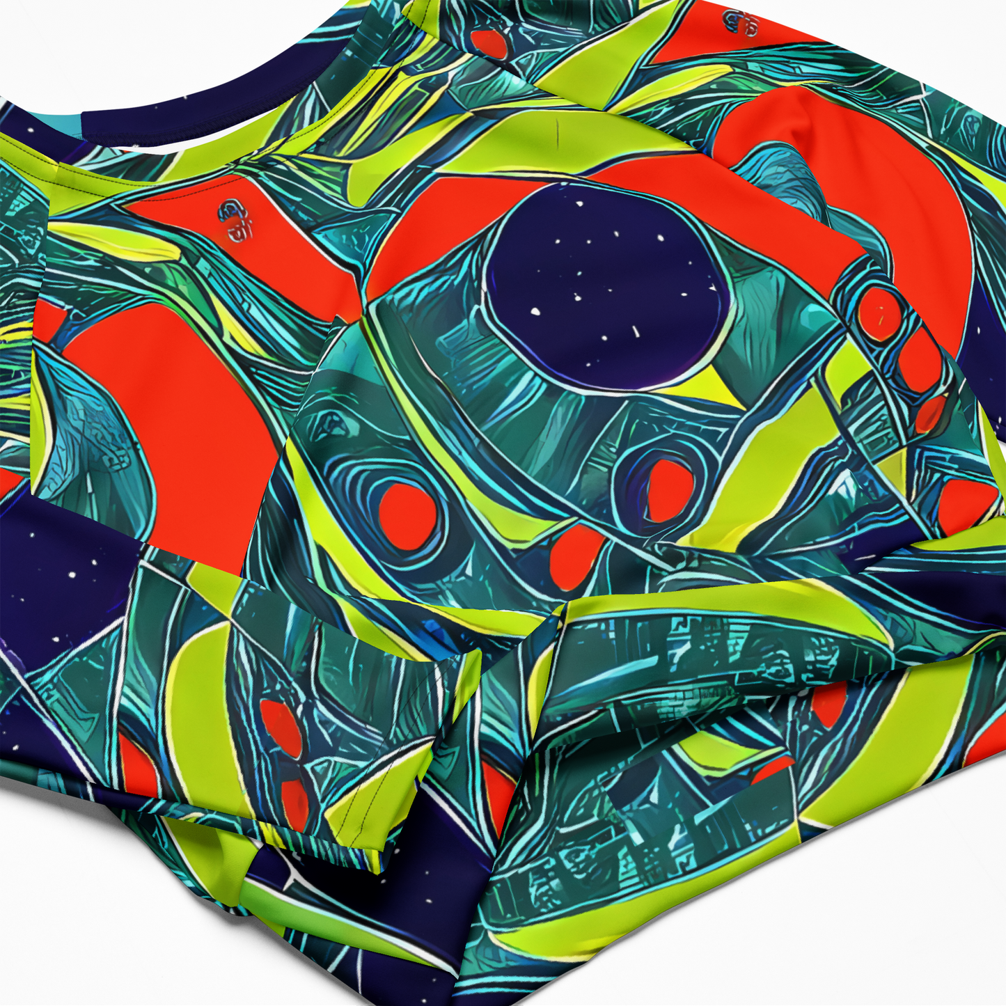 Long Sleeve Crop Top - Harmonic Mirage