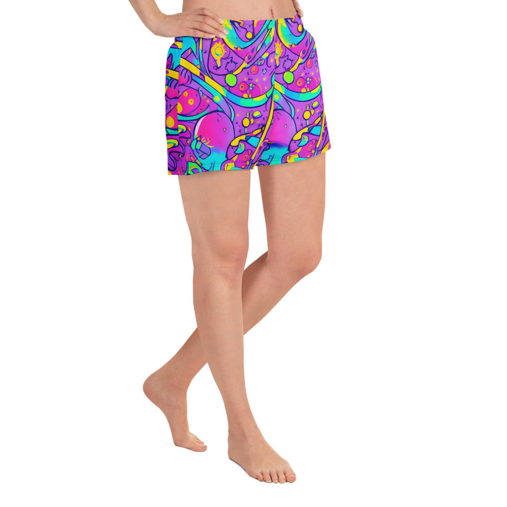 Athletic Shorts - Neon Galaxy Whirl