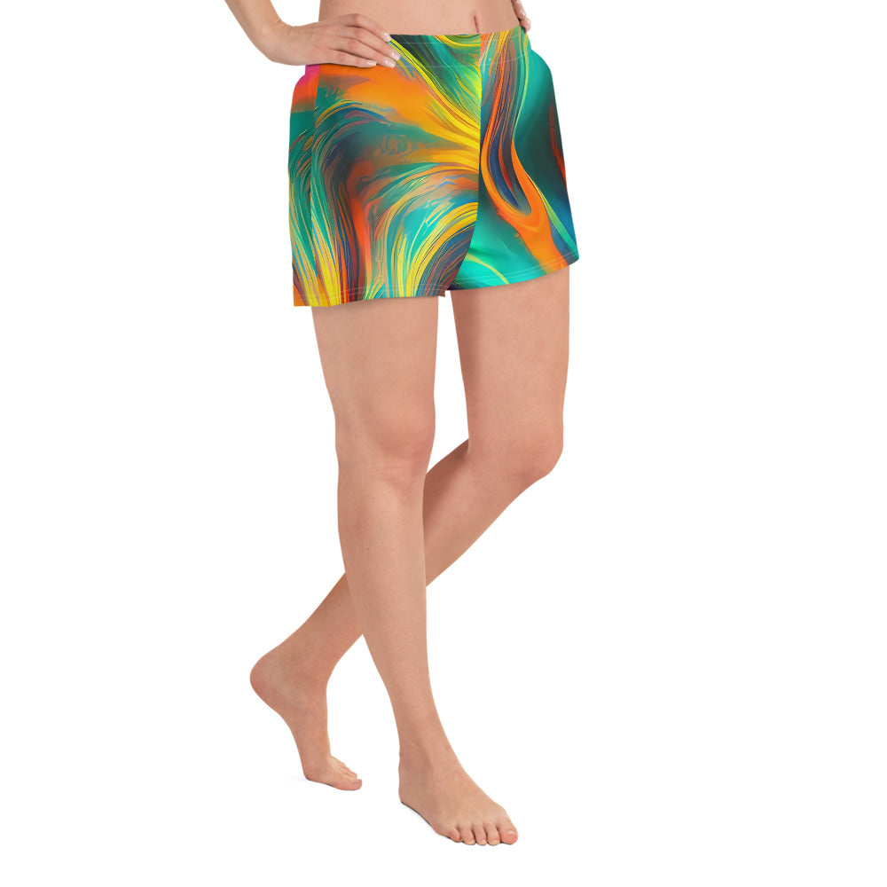 Women’s Athletic Shorts - Flameflow Artistry