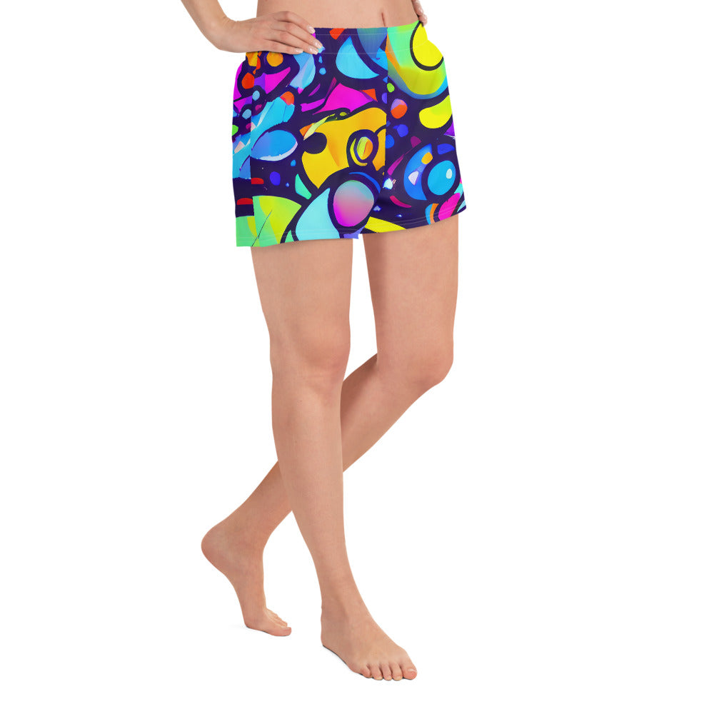 Women’s Athletic Shorts - Neon Graffscape