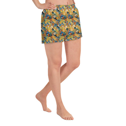 Women’s Athletic Shorts - Whimsical Feline Dance