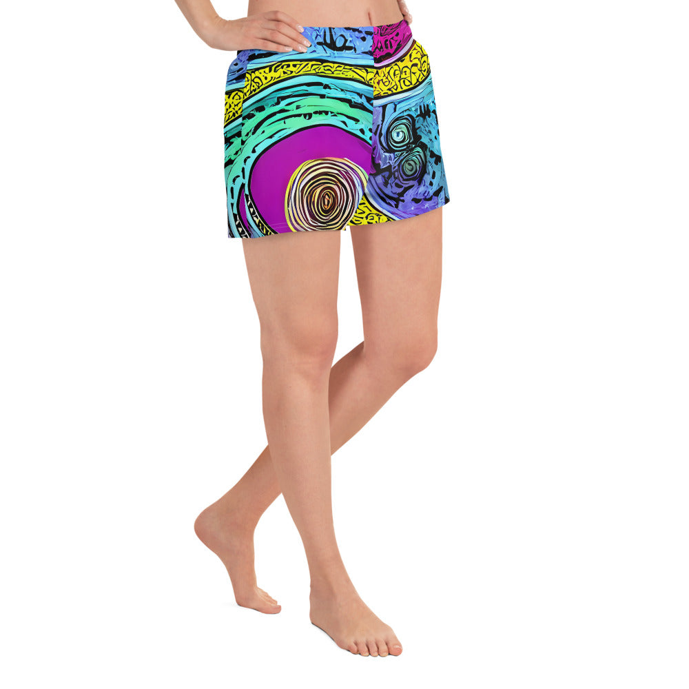 Women’s Athletic Shorts - Orbiting Orbs