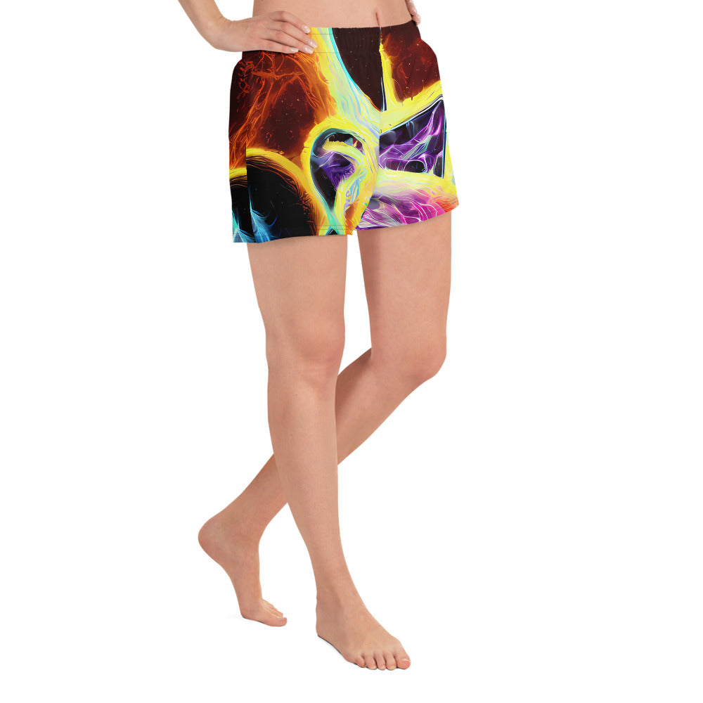 Women’s Athletic Shorts - Etherial Eruption