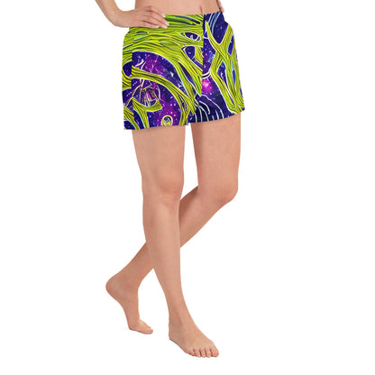 Women’s Athletic Shorts - Celestial Scribbles