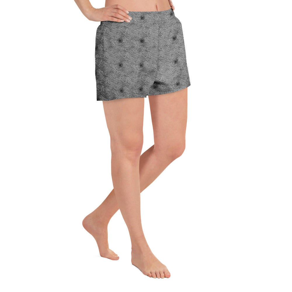 Athletic Shorts - Black And White Rhapsody