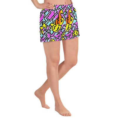 Women’s Athletic Shorts - Punk Doodles