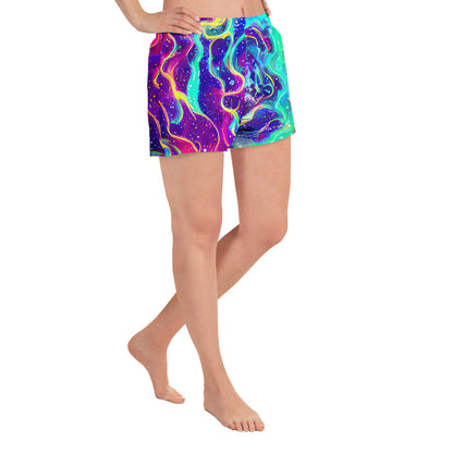 Women’s Athletic Shorts - Liquid Light Show