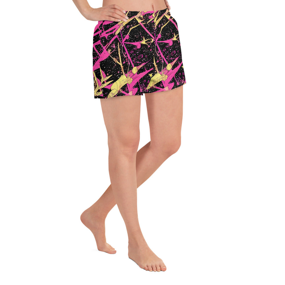 Women’s Athletic Shorts - Galaxy Graffiti