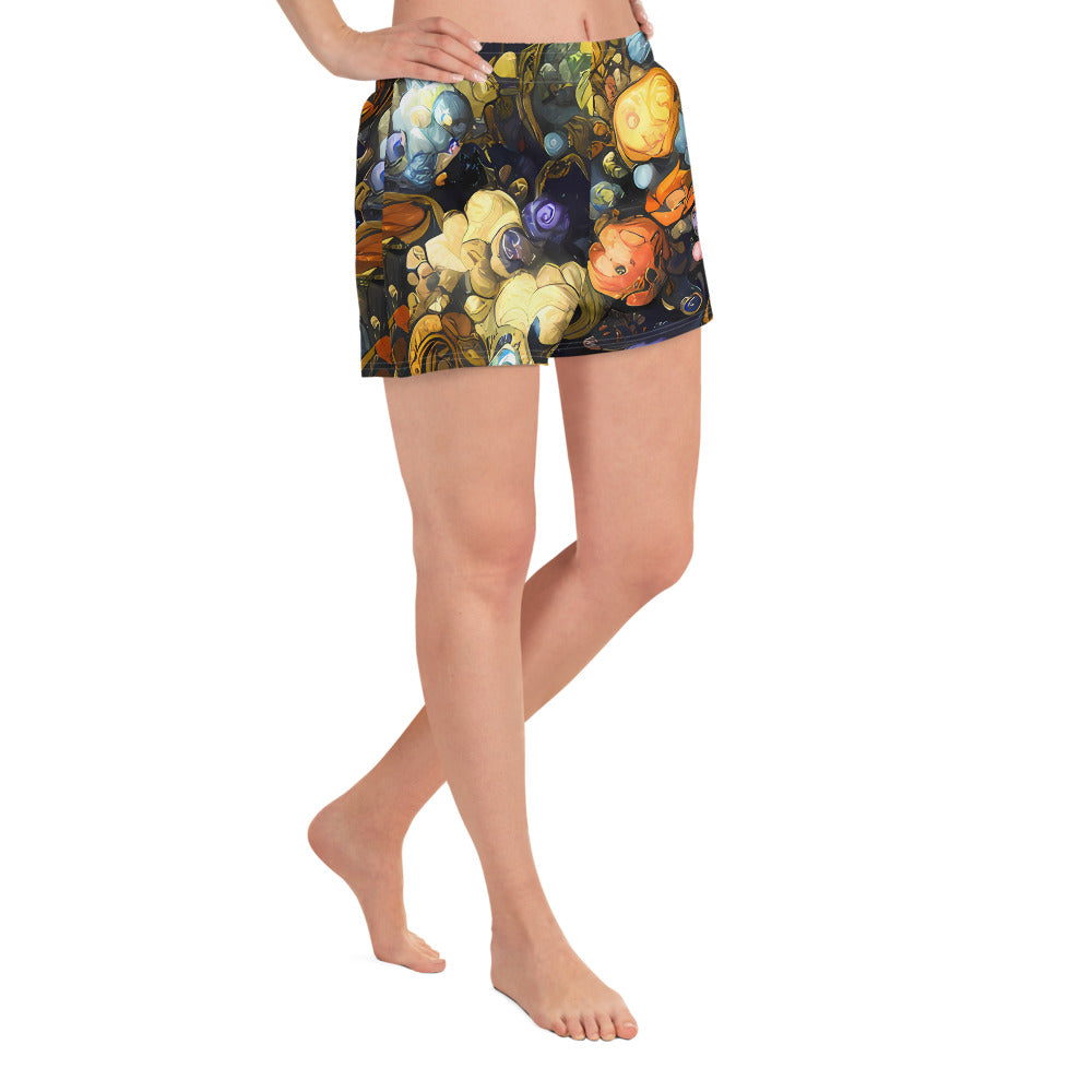 Women’s Athletic Shorts - Baroque Blossom