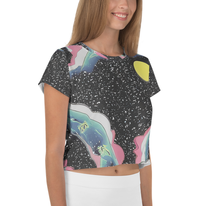 Women's Crop Tee - Lunar Waves