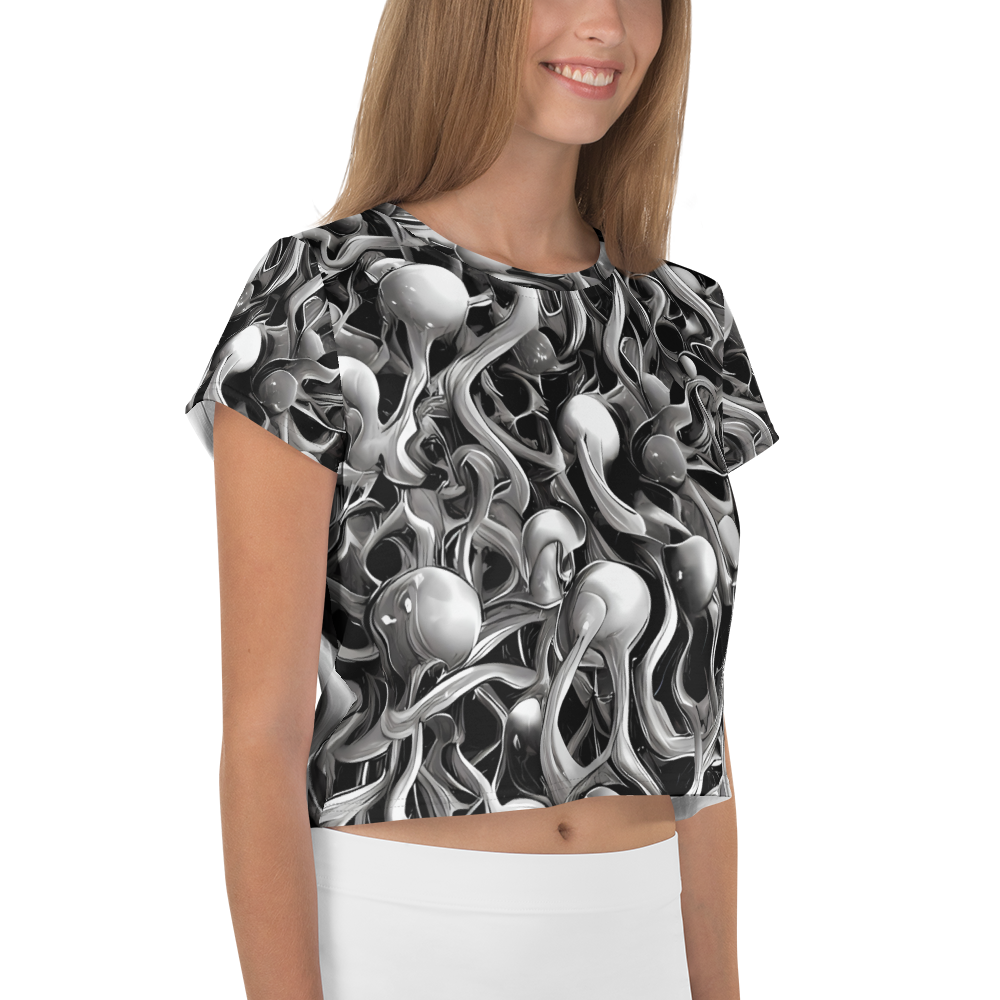 Women's Crop Tee - Fluid Monochrome