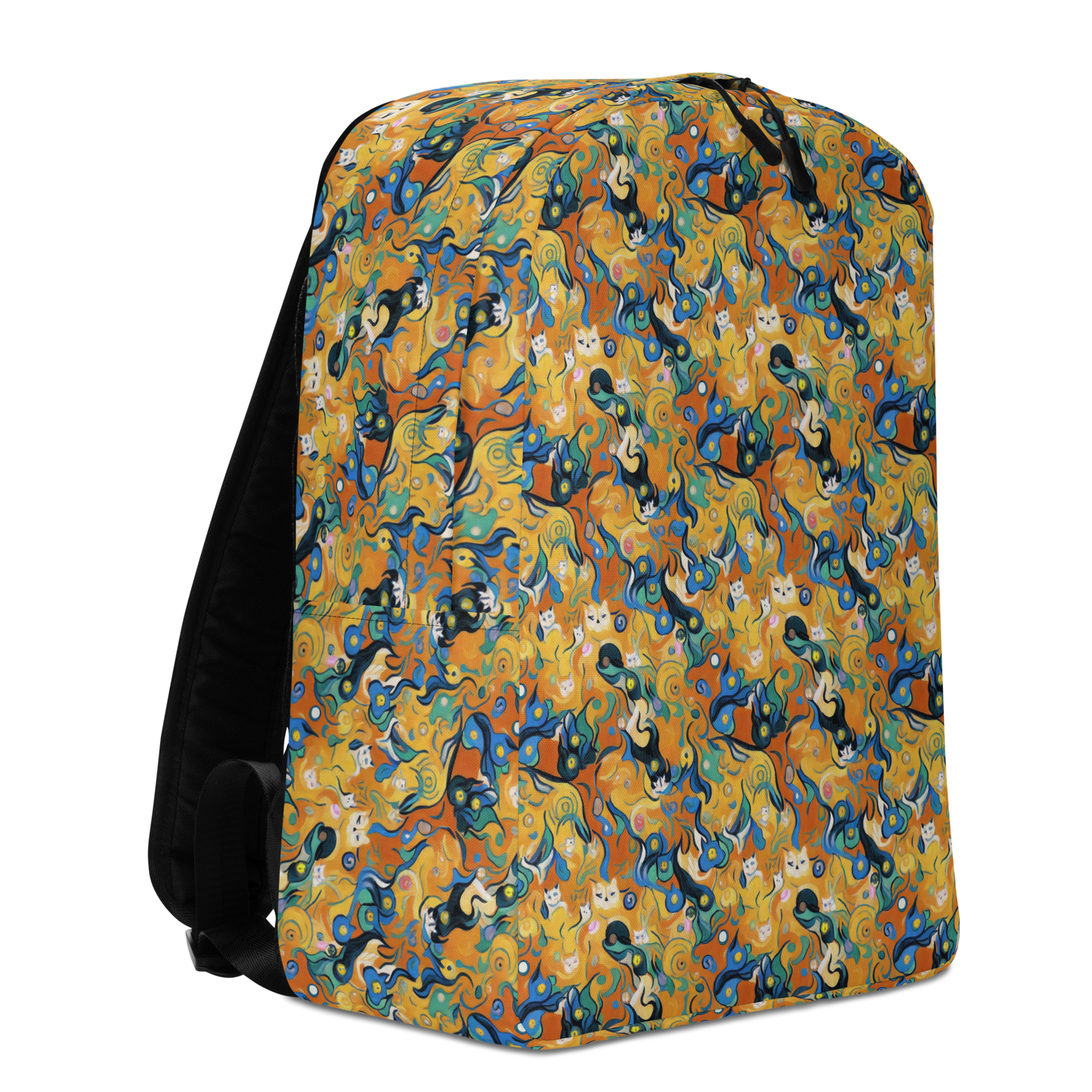 Minimalist Backpack - Whimsical Feline Dance