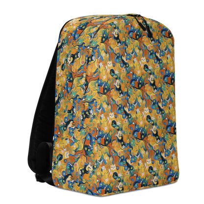 Minimalist Backpack - Whimsical Feline Dance