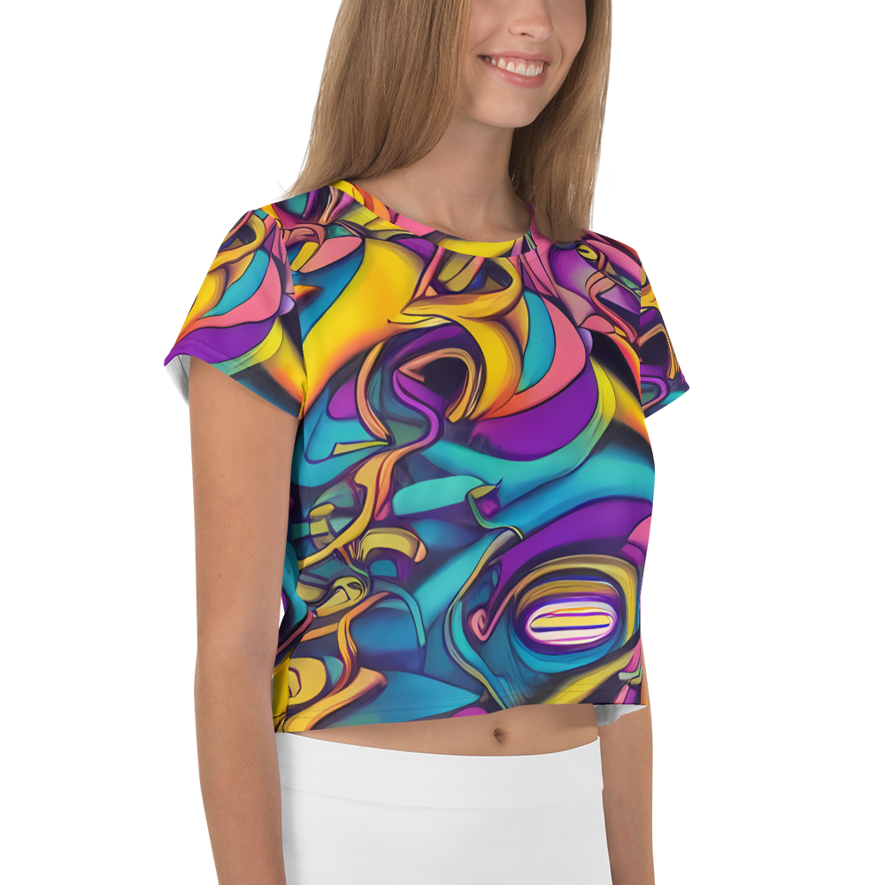 Women's Crop Tee - Pre-Raphaelite Wave