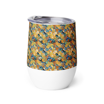 Wine Tumbler - Whimsical Feline Dance