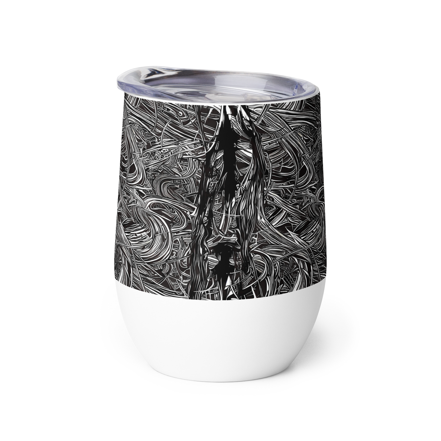 Wine Tumbler - Mesmeric Tangles