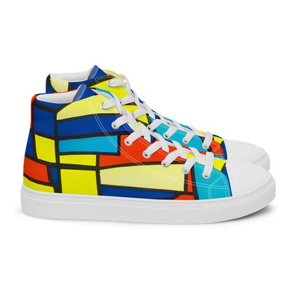 Women's High Top Canvas Shoes - Neon Fractals