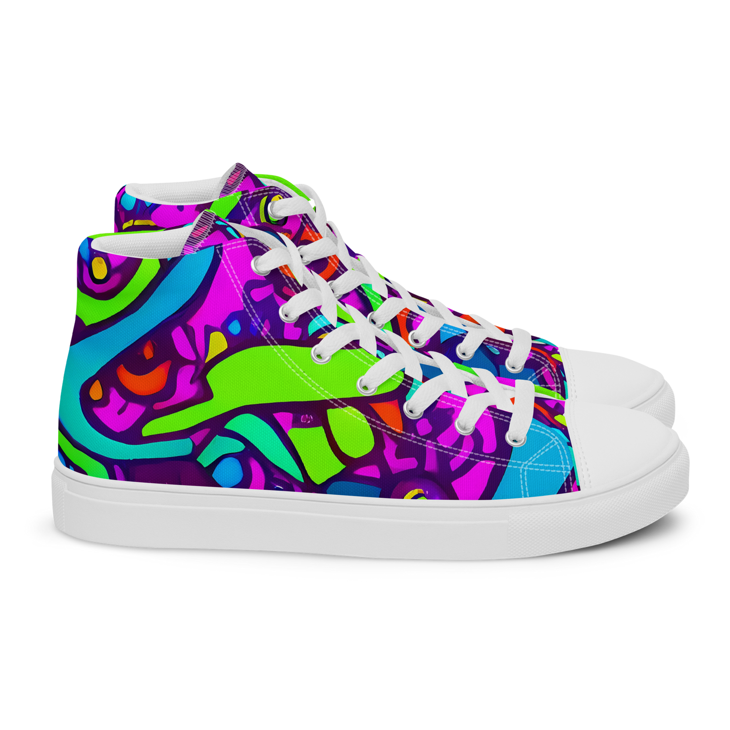 Men's High Top Canvas Shoes - Funky Vortex