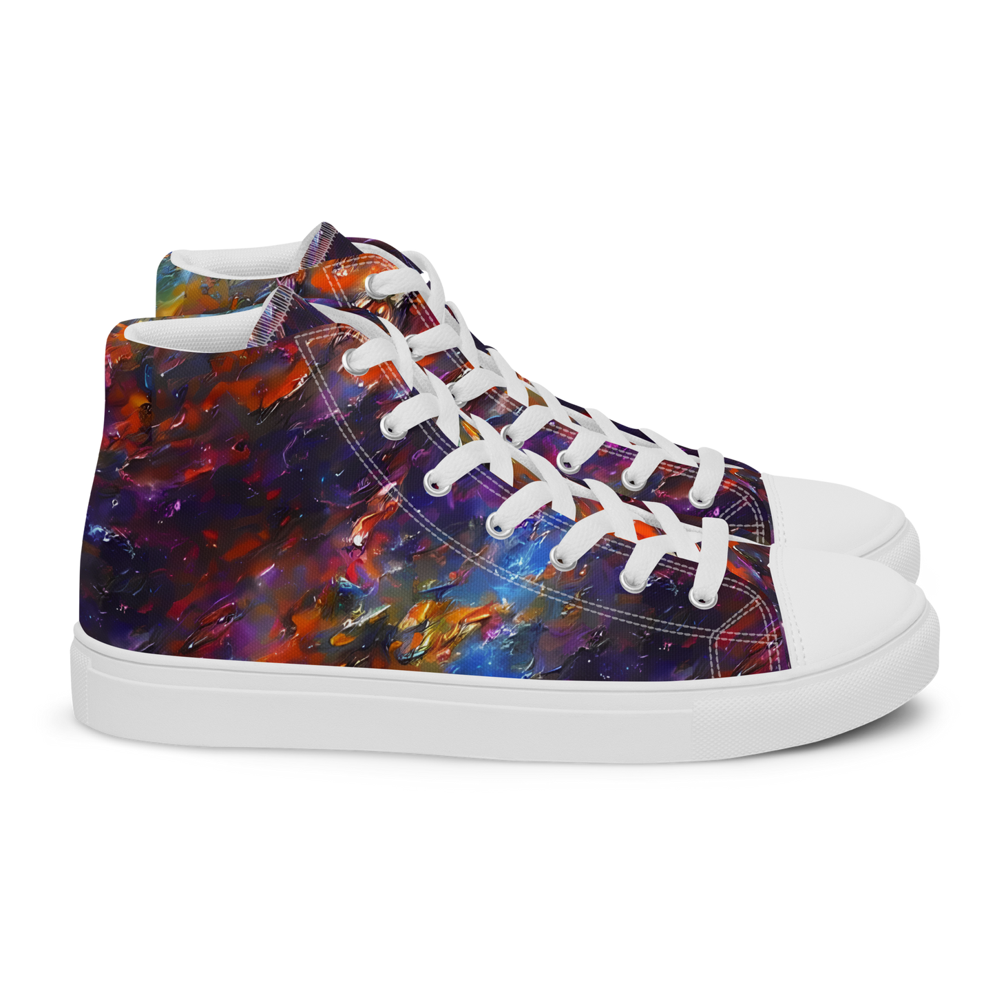 Men's High Top Canvas Shoes - Auroral Ripples