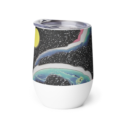 Wine Tumbler - Lunar Waves