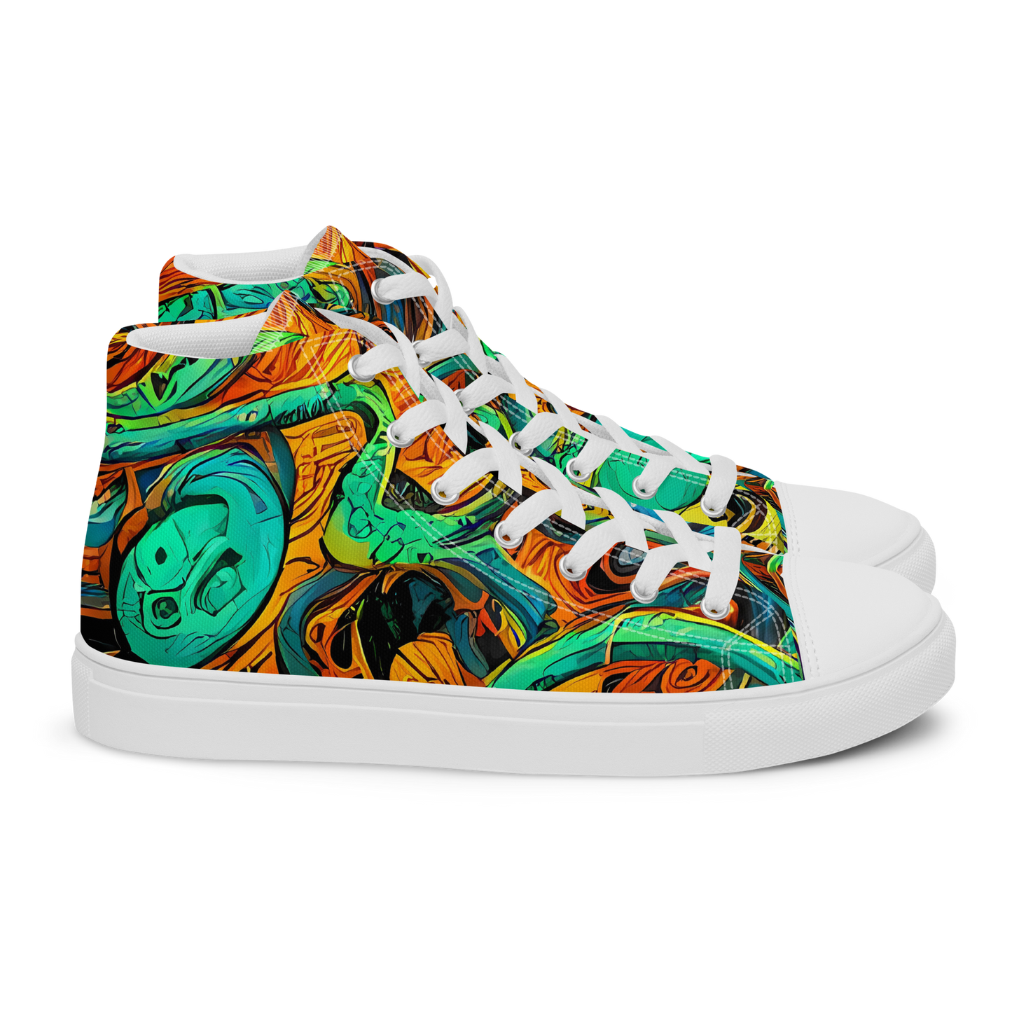 Women's High Top Canvas Shoes - Flaming Mirage
