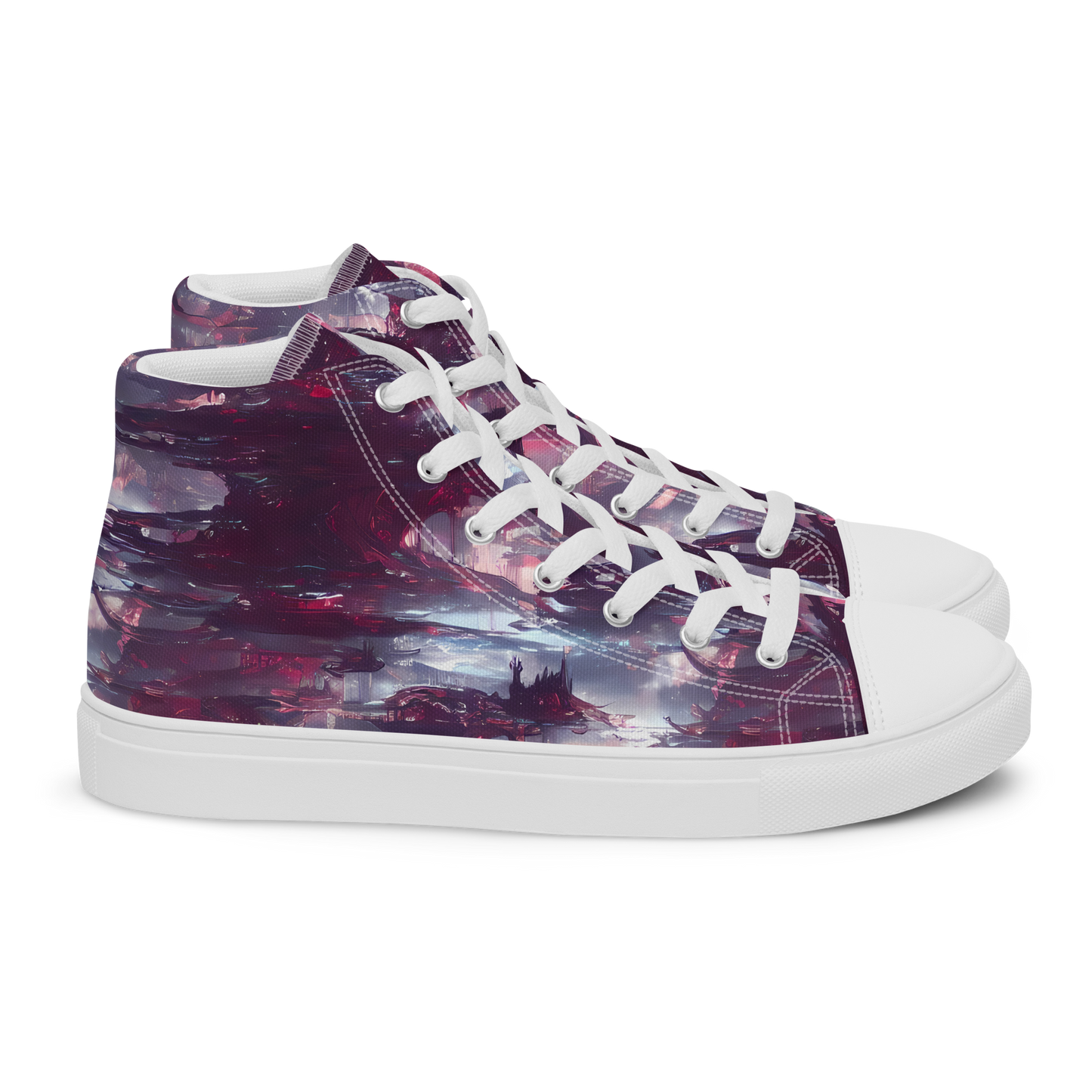 Women's High Top Canvas Shoes - Twilight Fortresses