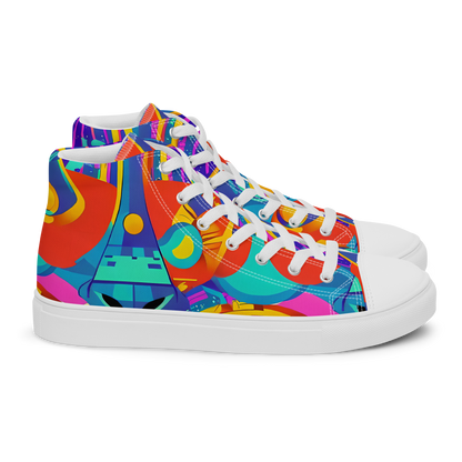 Men's High Top Canvas Shoes - Blast of Color