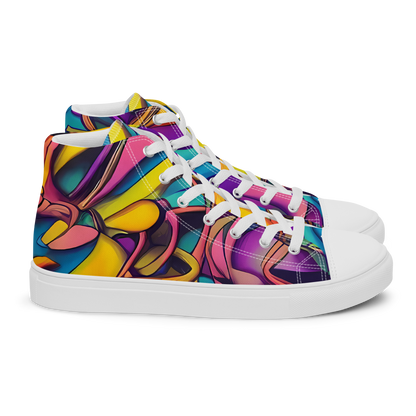 Men's High Top Canvas Shoes - Pre-Raphaelite Wave