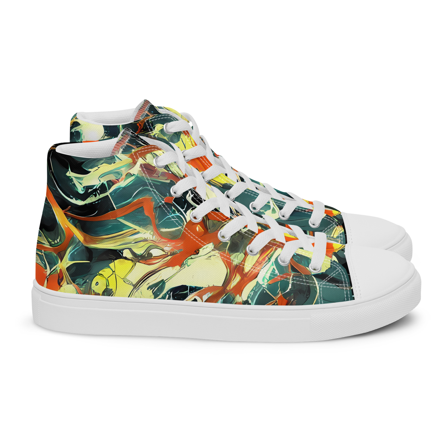 Men's High Top Canvas Shoes - Fluid Firestorm