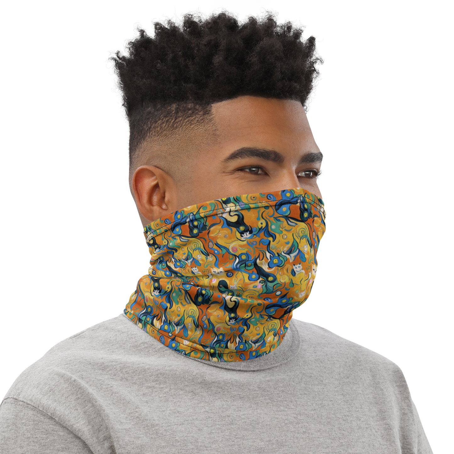 Neck Gaiter - Whimsical Feline Dance