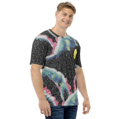 Men's Crew Neck T-Shirt - Lunar Waves