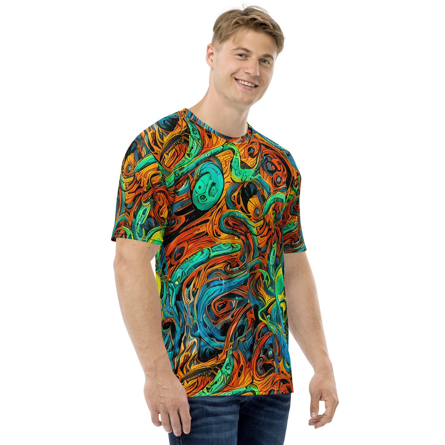 Men's Crew Neck T-Shirt - Flaming Mirage