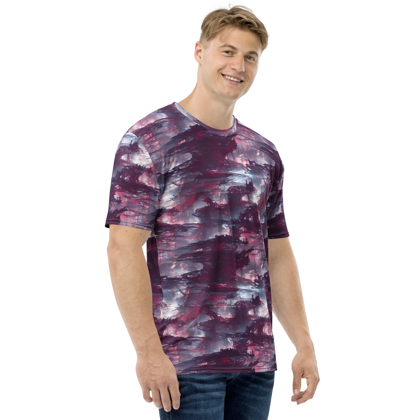 Men's Crew Neck T-Shirt - Twilight Fortresses