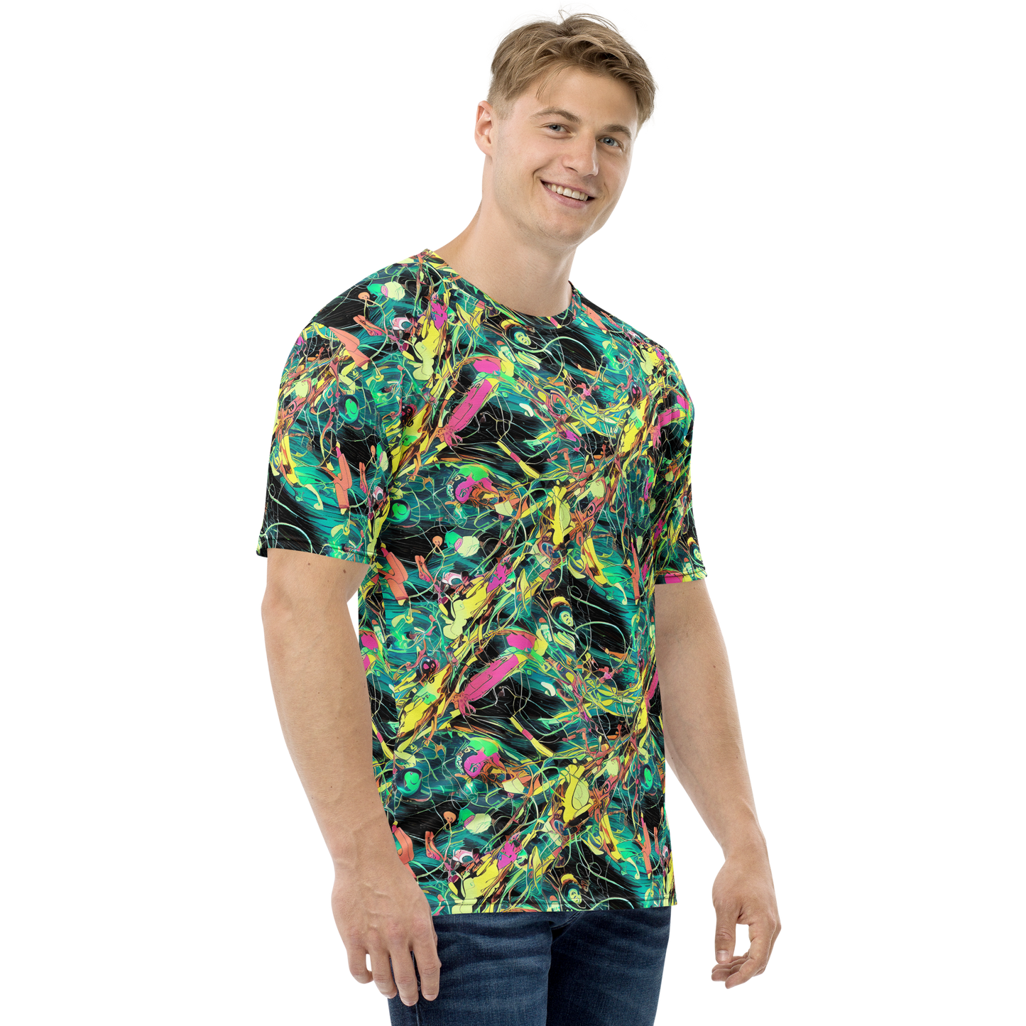 Men's Crew Neck T-Shirt - Cyborg Whirl