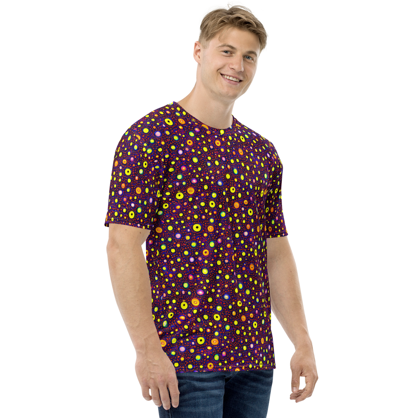 Men's Crew Neck T-Shirt - Cosmic Dotscape