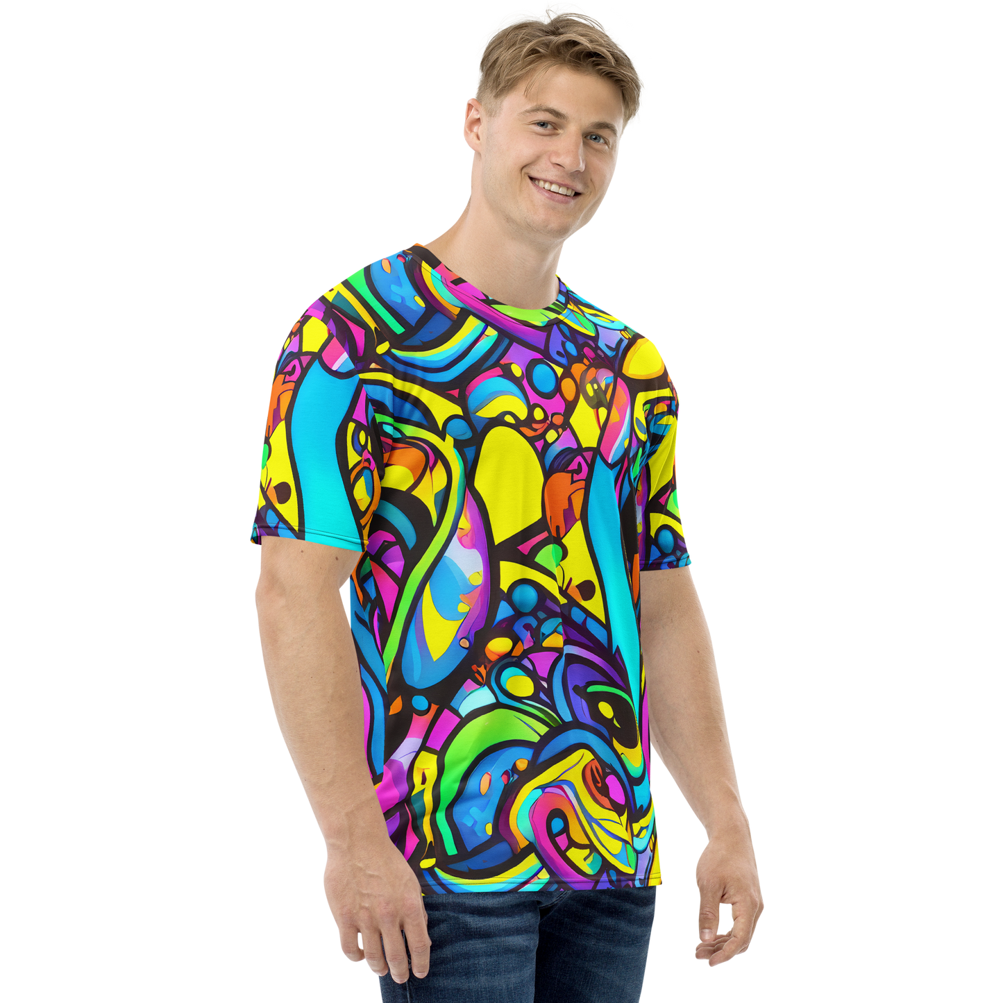 Men's Crew Neck T-Shirt - Kaleidoscopic Flow