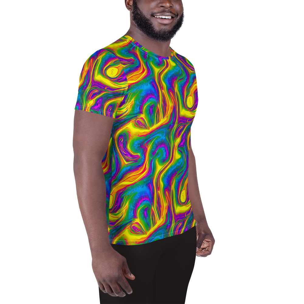 Men's Athletic T-Shirt - Electric Aurora