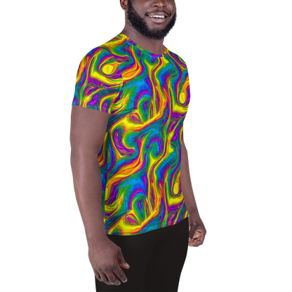 Men's Athletic T-Shirt - Electric Aurora