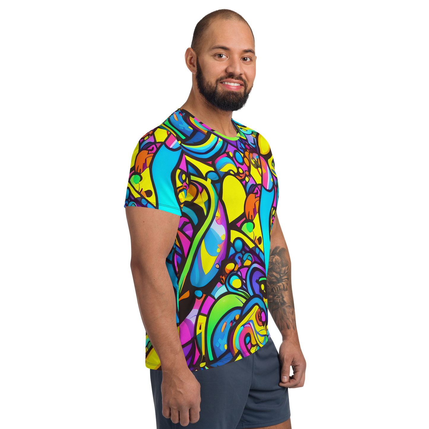 Men's Athletic T-Shirt - Kaleidoscopic Flow