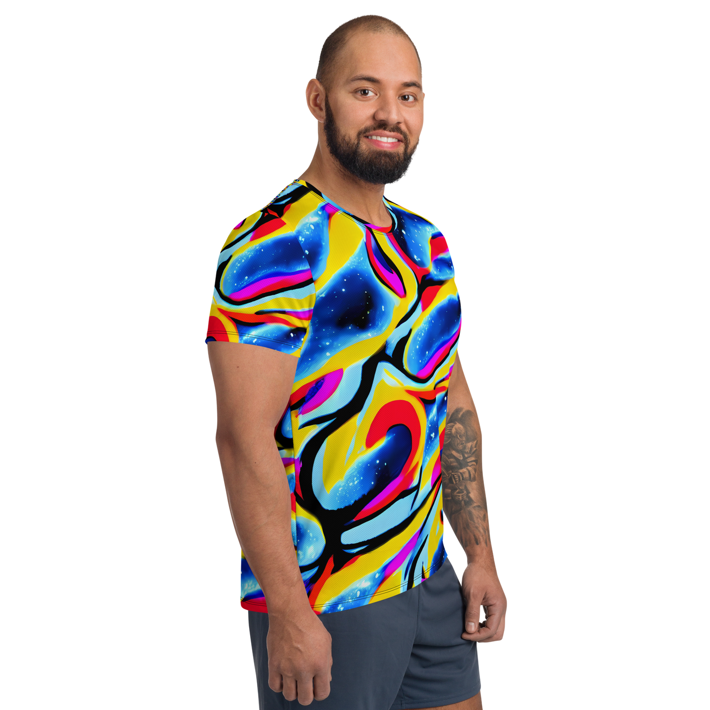 Men's Athletic T-Shirt - Electric Dreamscape