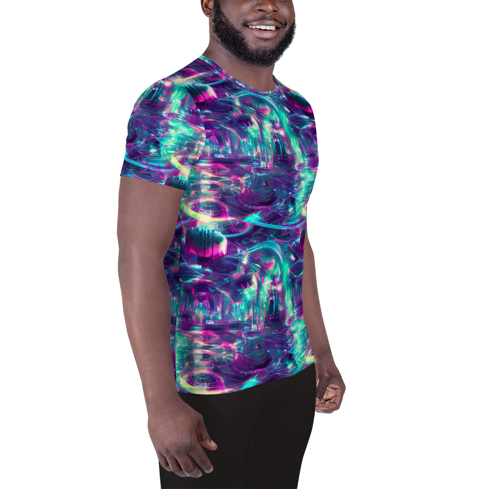 Men's Athletic T-Shirt - Synthwave Surge