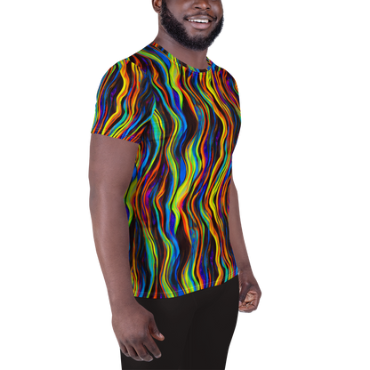 Men's Athletic T-Shirt - Celestial Waves