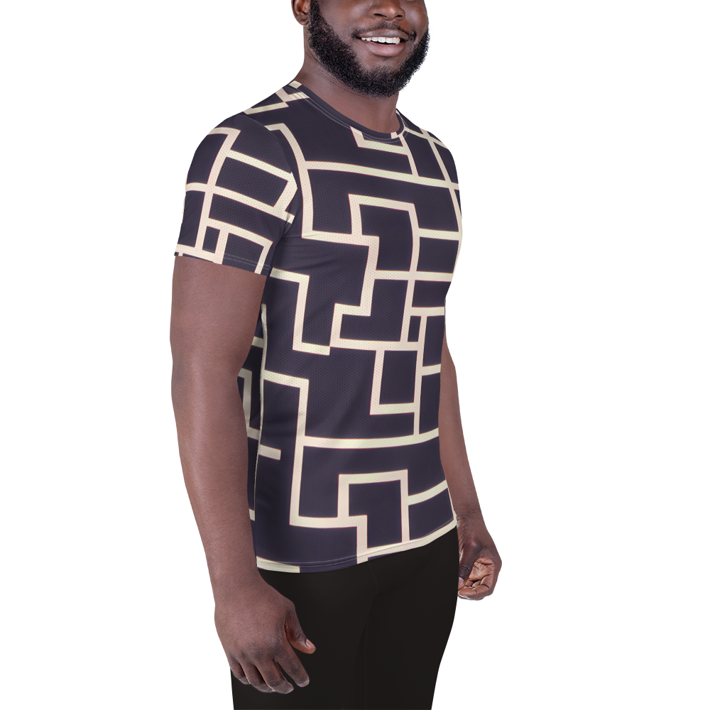 Men's Athletic T-Shirt - Gilded Gridlock