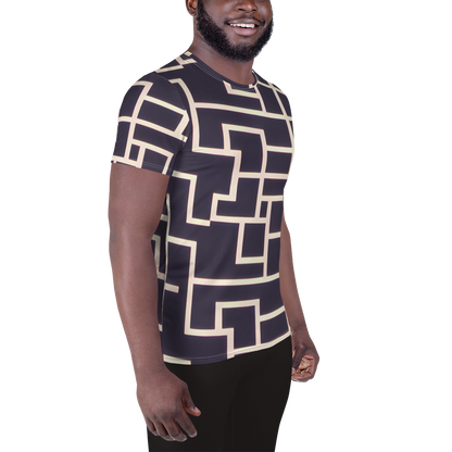 Men's Athletic T-Shirt - Gilded Gridlock