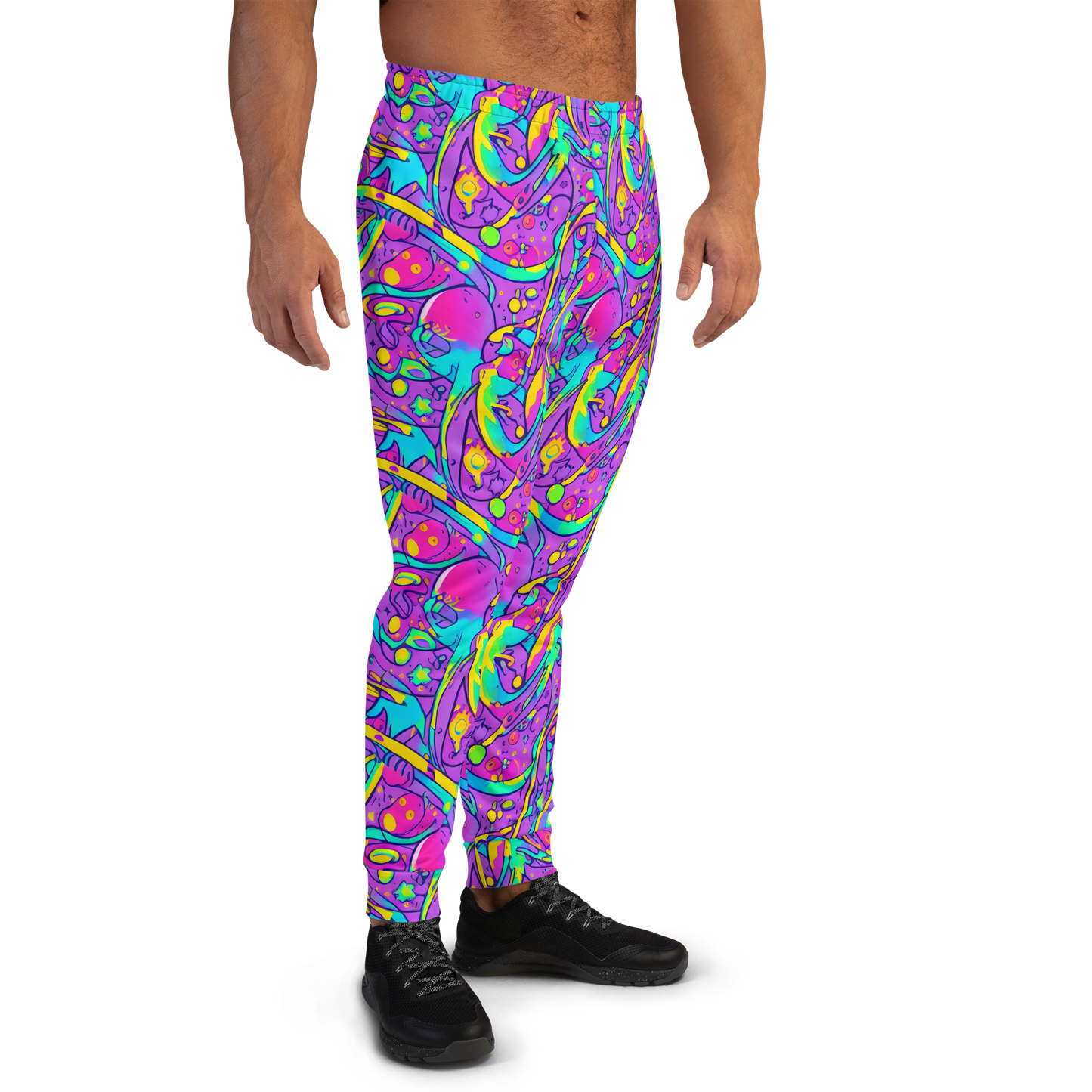 Men’s Joggers - Neon Galaxy Whirl