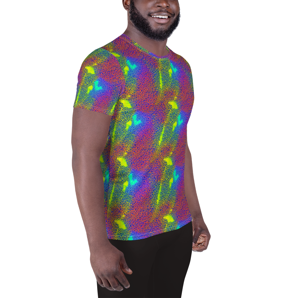 Men's Athletic T-Shirt - Prismatic Web